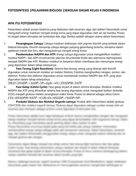 SOLUTION Fotosintesis Studypool