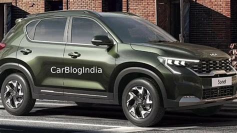 2024 Kia Sonet Facelift Leaked Hours Ahead Of Launch Gets Green Paint