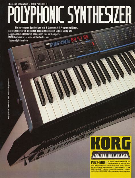 Matrixsynth 1986 German Korg Poly 800 Ii Ad