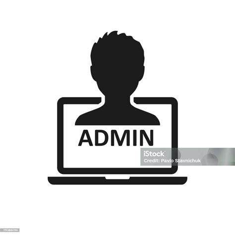 admin sign  laptop icon stock vector stock illustration