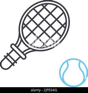 Tennis Racket With Ball Sign Icon Template Black Color Editable Tennis