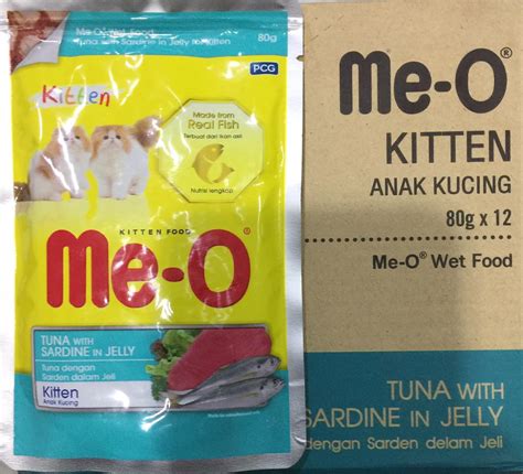 MEO Wet Food Kitten Tuna With Sardine In Jelly Pouch 80Gram Lazada