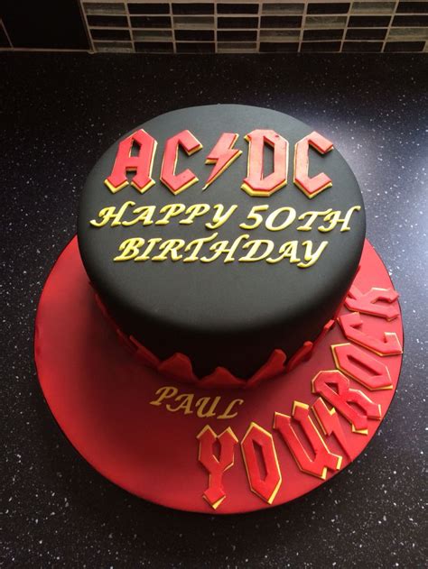 Ac Dc Themed Birthday Cake Desserts Cake Acdc Cake