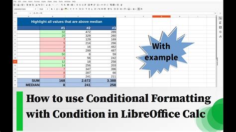 How To Use Conditional Formatting With Condition In Libreoffice Calc