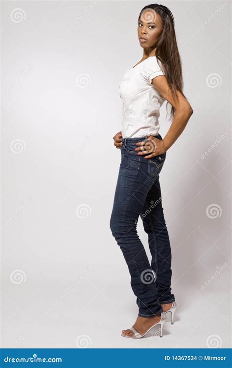 Young African American Girl In Blue Jeans Stock Images Image 14367534