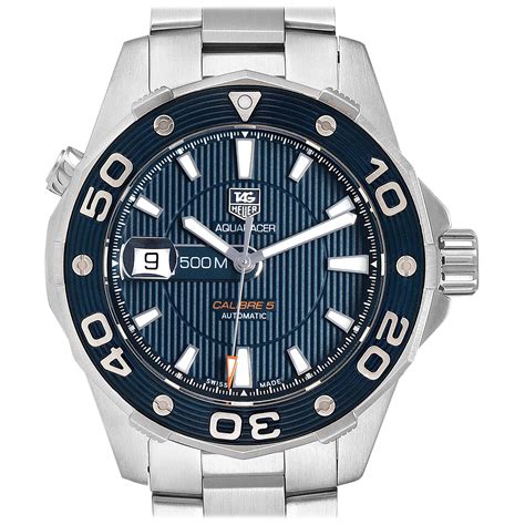 TAG Heuer Aquaracer Blue Dial Chronograph Steel Mens Watch CAY111B For