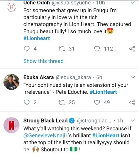 Nigerians React As Genevieve Nnaji LIONHEART Shows On Netflix. Trends ...