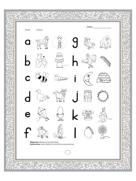 Feuille De Travail De Traçage Et De Coloriage De L alphabet Vecteur