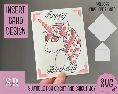 Svg Birthday Insert Card Cricut Joy Friendly Draw And Cut Card