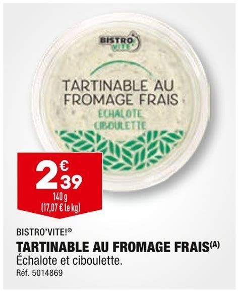 Promo Bistrovite Tartinable Au Fromage Frais Chez Aldi