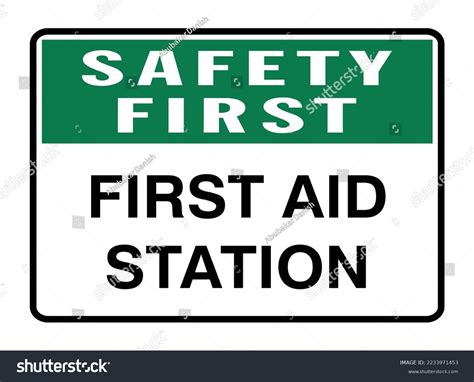 Safety First First Aid Station Safety Signs Royalty Free Stock