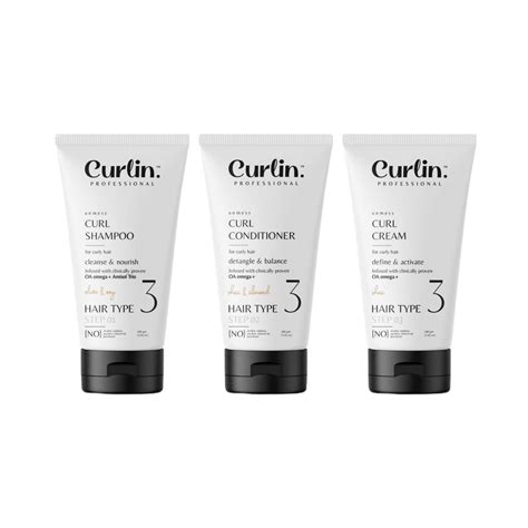 Buy Curlin Professional Curl Defining Shampoo Conditioner & Hair Cream ...