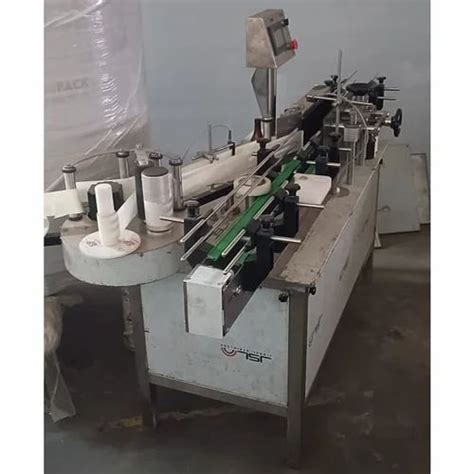 Stainless Steel Round Automatic Bottle Labelling Machine Capacity 120