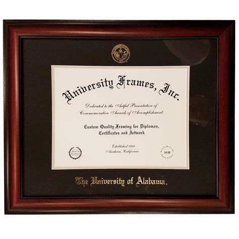 Al Alabama Mahogany Diploma Frame Alumni Hall