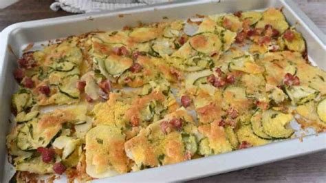 Pommes De Terre Et Courgettes Gratin Es Au Jambon Et La Mozzarella