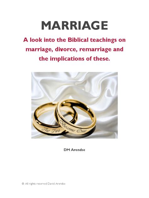 Marriage A Look Into The Biblical Teachings On Marriage Divorce