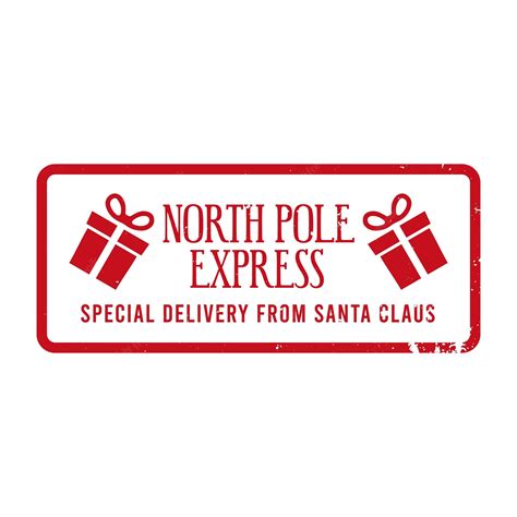 Premium Vector North Pole Express Special Delivery Holiday Stamp