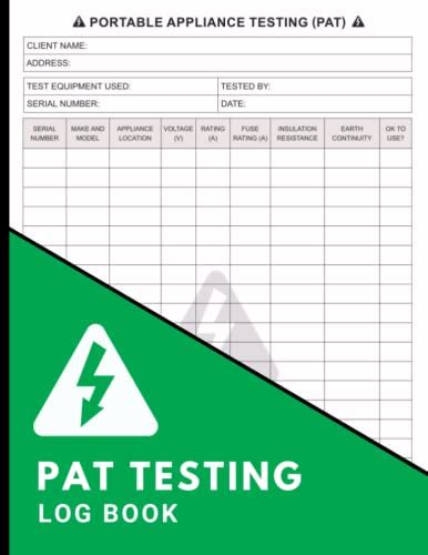 Pat Testing Log Book Portable Appliance Testing Of Electrical