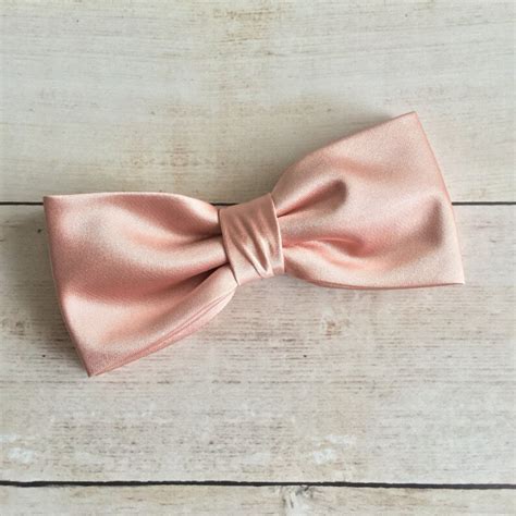 Rose Gold Bow Tie Mens Bow Tie Solid Satin Bowtie Bow Tie Etsy