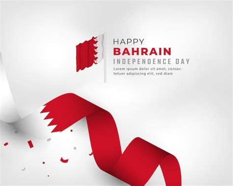 Happy Bahrain Independence Day 16 Dezember Celebration Vector Design