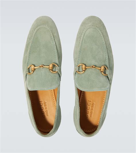 Gucci Jordaan Suede Loafers In Green Gucci Mytheresa