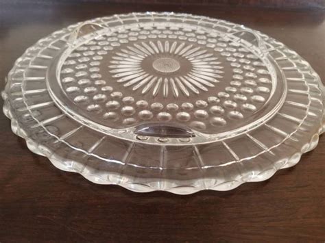 Vintage Clear Federal Glass Bubble Footed Cake Plate Wedding Etsy