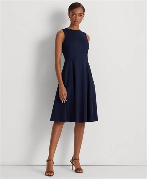 Lauren Ralph Lauren Womens Ponte Fit And Flare Dress Macys