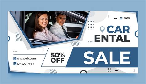 Free Vector Car Rental Service Sale Banner Template