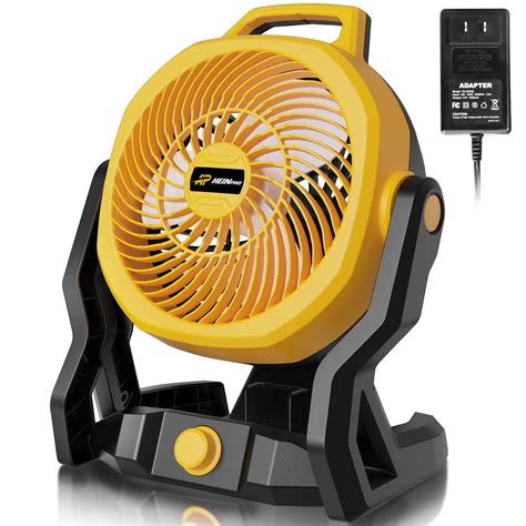 Heinpro Battery Operated Fan For Dewalt 20v Max Battery With Ac Adapter Up To 650 Cfm Portable