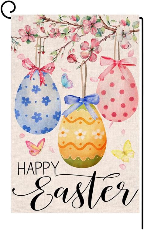 Rdsfhsp Easter Eggs Garden Flag 12x18 Vertical Double Sided Spring