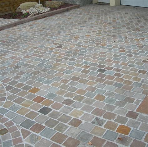 Pavé Pierre Grès Kandla Multicolore 14x14x3 À 5 Cm au M² Bricomarché