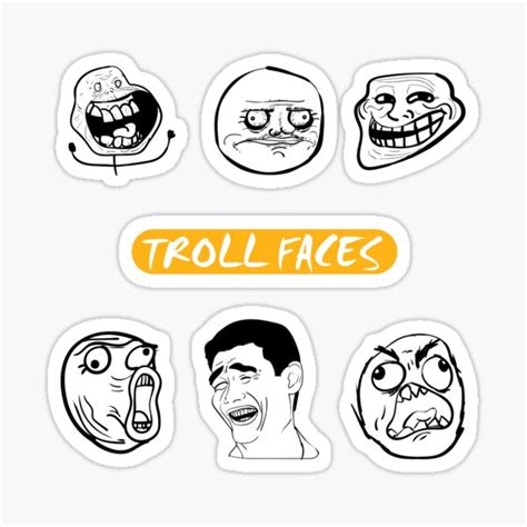 Troll Face Collection Troll Face Set Troll Face Pack Sticker For