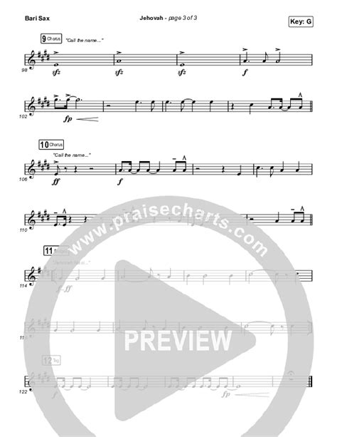 Jehovah Sing It Now Bari Sax Sheet Music Pdf Elevation Worship