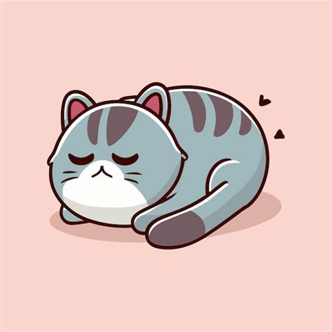 Premium Vector Vector Cute Cartoon Cat Sleeping Vector Illustration