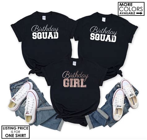 Birthday Squad Shirt Birthday Girl Shirt Matching Birthday Etsy