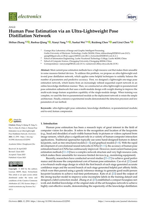 PDF Human Pose Estimation Via An Ultra Lightweight Pose Distillation