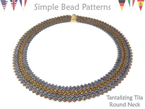 Half Tila Beaded Necklace Patterns Bead Weaving Necklace Etsy