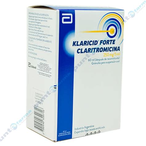 Klaricid Forte Claritromicina 250mg 5ml 60 ML Punto Farma