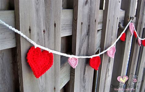 Heart Garland Free Crochet Pattern - Craft ideas for adults and kids