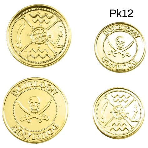 Pirate Treasure Gold Doubloons pk12 by Widmann 6961C | Karnival Costumes