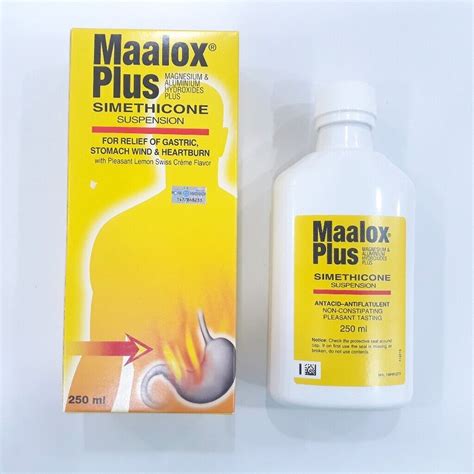 250ml Maalox Plus Simethicone Suspension For Gastricstomach Wind Dhl