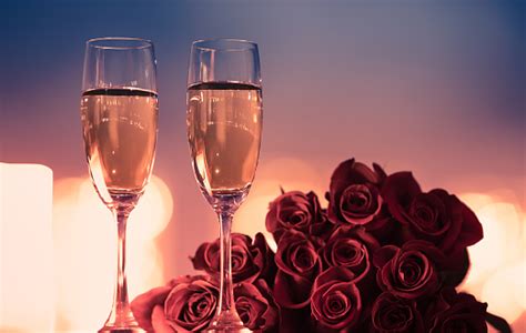 Champagne And Roses Valentines Day Stock Photo Download Image Now