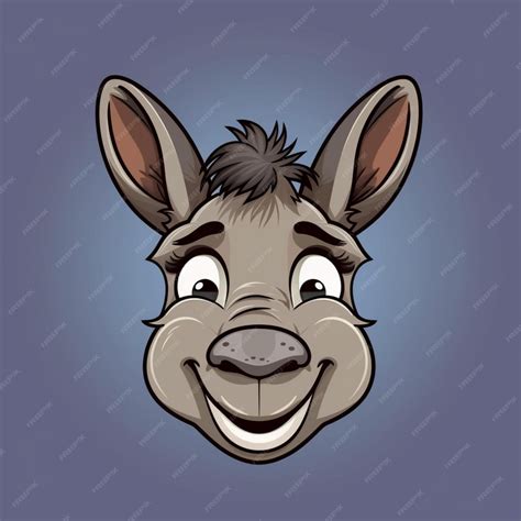 Premium Ai Image Cartoon Donkey Face 2d Clipart Design