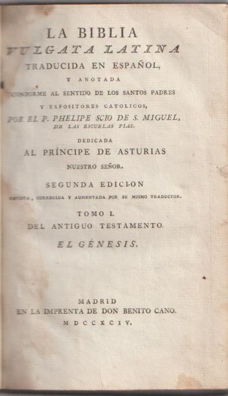 La Biblia Traducida En Espanol Tomo Xi Del Antiguo Testamento