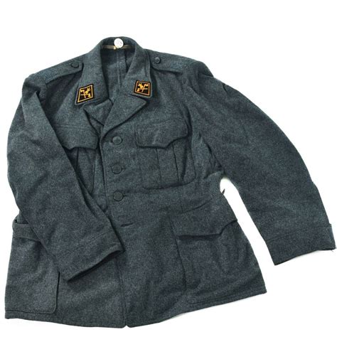 Genuine Swiss army wool jacket Switzerland military issue uniform grey ...