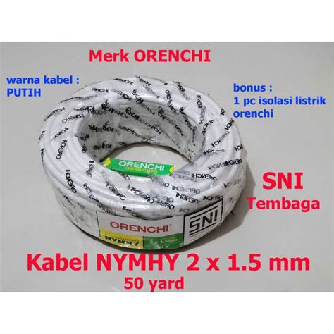 Jual KABEL SERABUT NYMHY 2 X 1 5 Mm 50Y PUTIH SERABUT ORENCHI