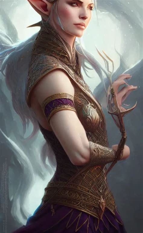 A Beautiful Female Elf Wizard D D Fantasy Stable Diffusion