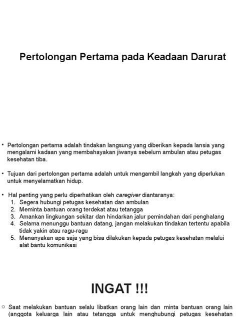 Pertolongan Pertama Pada Keadaan Darurat Pdf