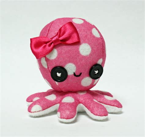 Retro pink polka dot octopus plushie by jaynedanger on DeviantArt