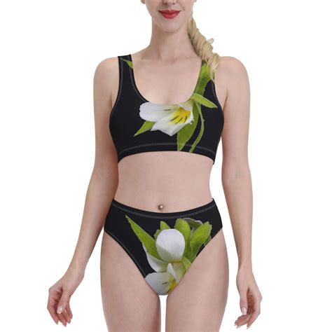 Lukts Women High Waisted Bikini Set Field Pansy Swimsuit 2 Piece